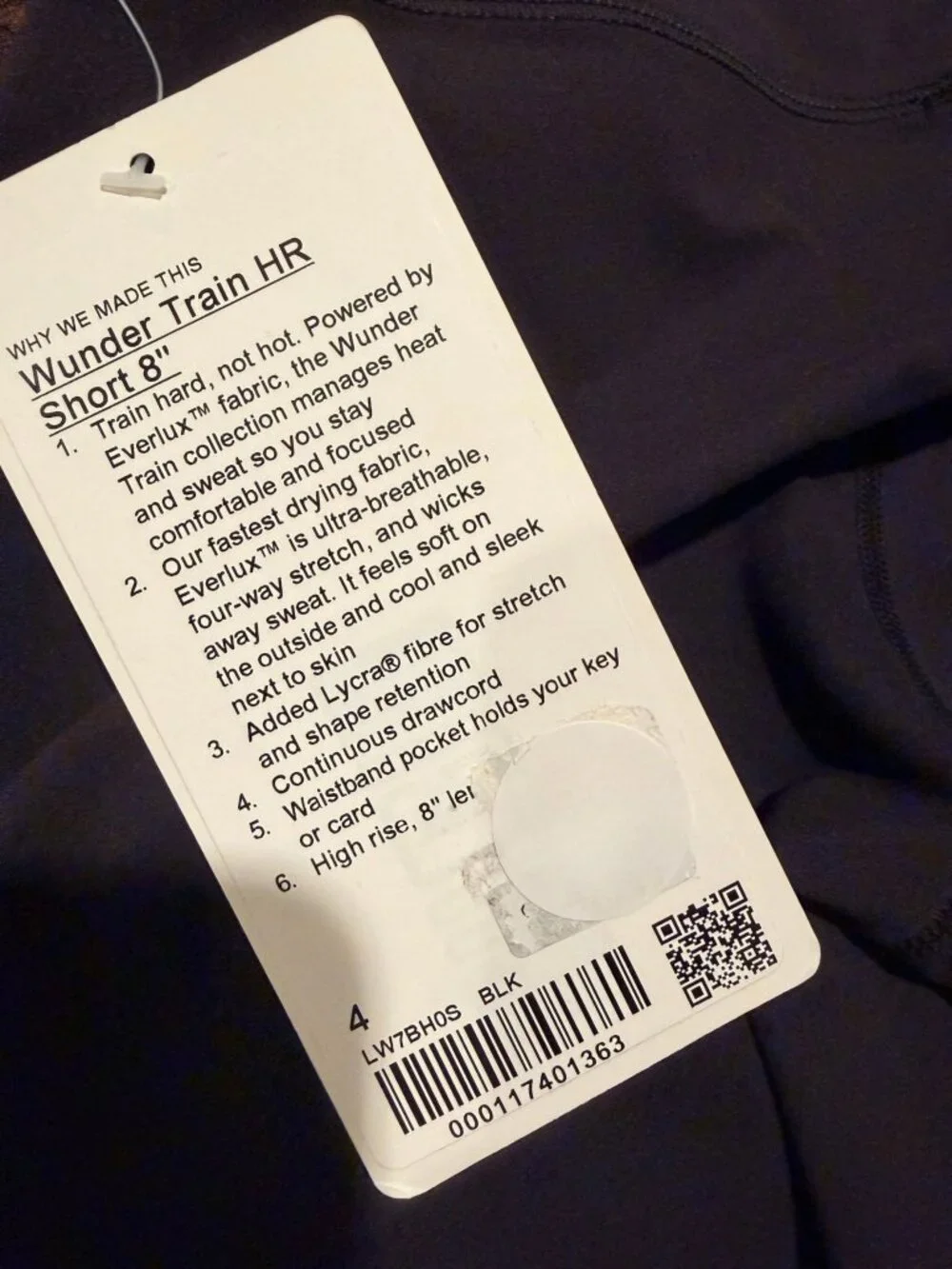 NWT lululemon Wunder Train High Rise 8" Shorts Black Size 4 Everlux - Picture 4 of 7